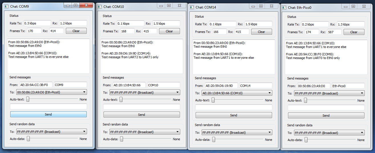 Screenshot of the Chat-client demo application